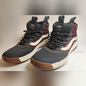 Vans Ultrarange Hi DL Sneakers Red Gray White Men’s Size 7.5 Amazing Condition